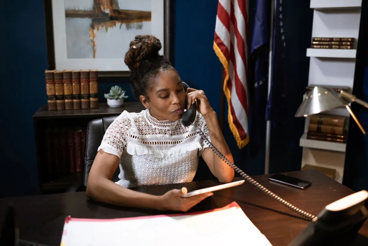 Freelancer talking to a client on the phone