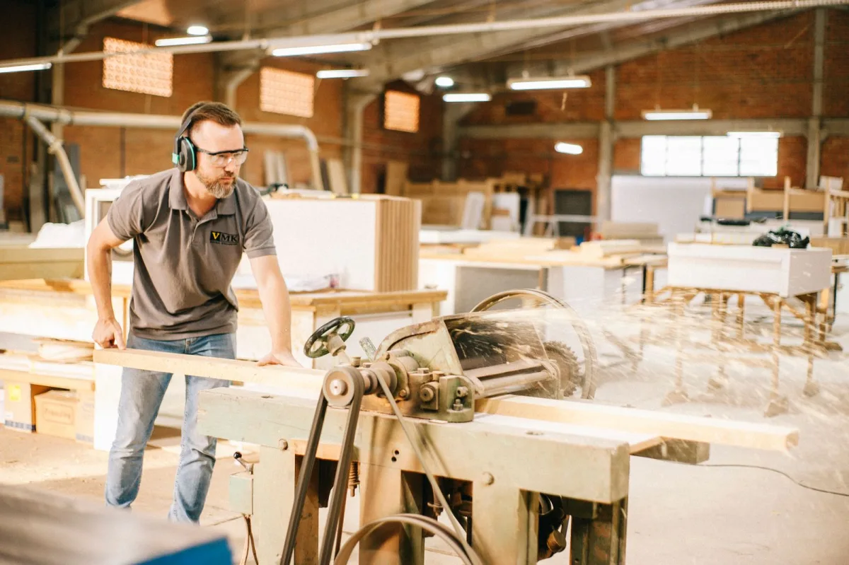 Carpenter working in his workshop
