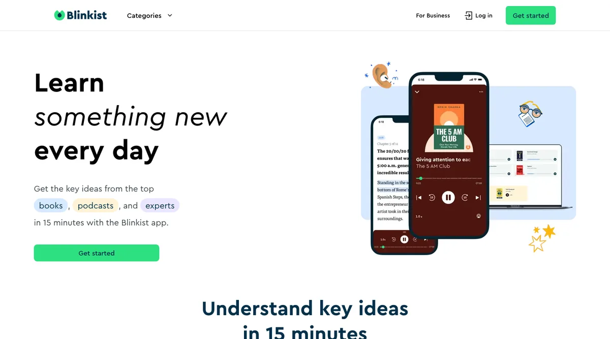 Blinkist home page