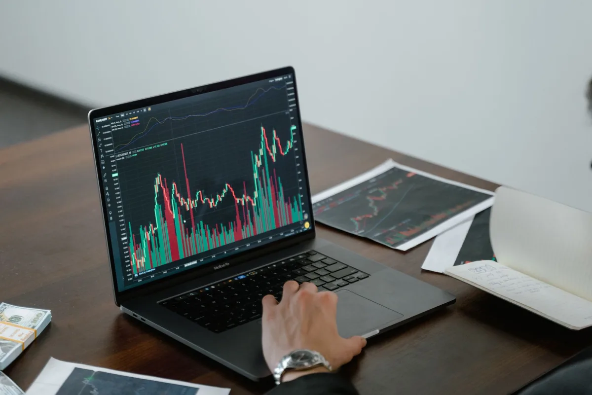 Laptop screen showing performance graphs