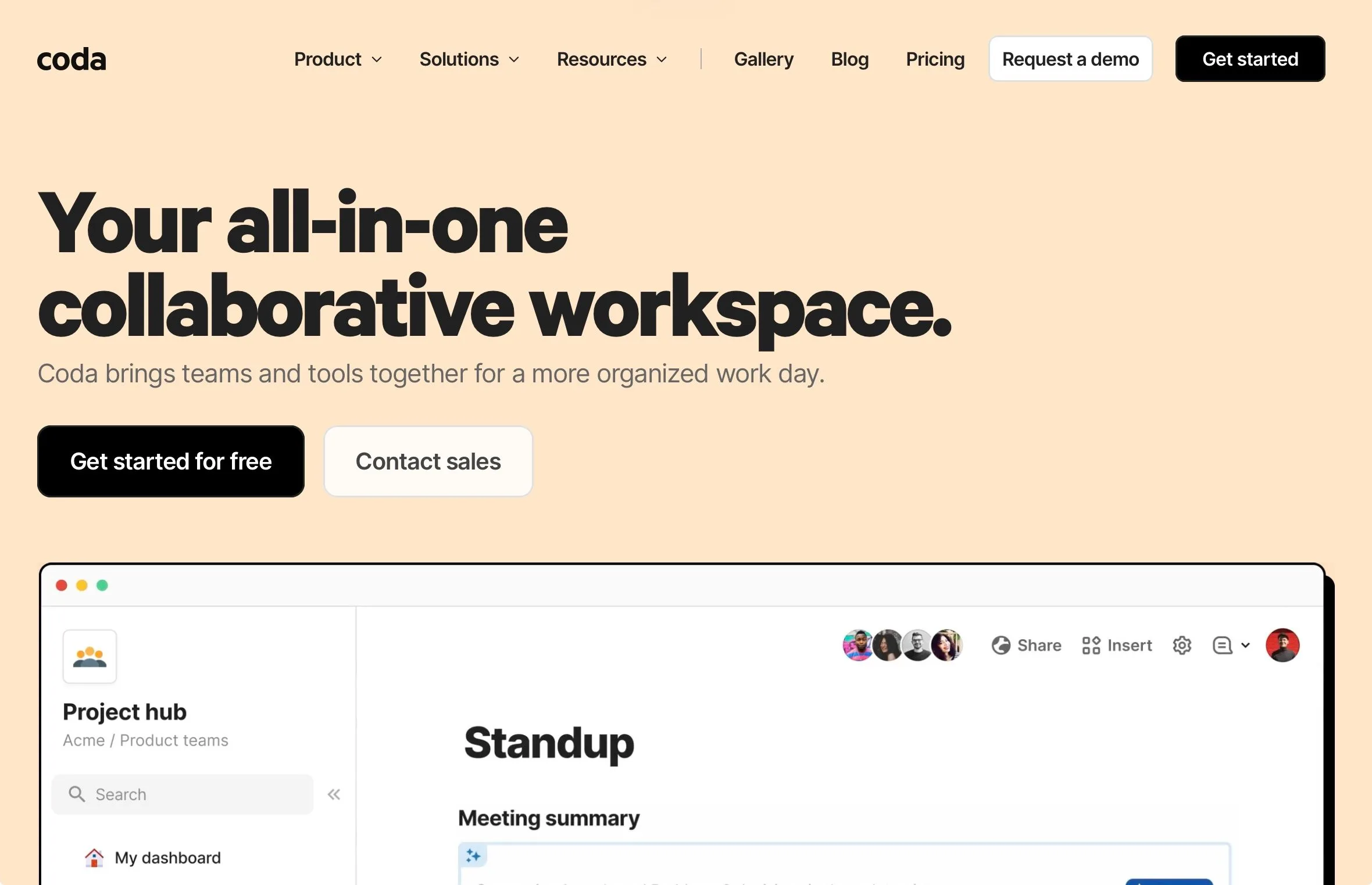 Coda homepage highlighting its all-in-one workspace promise and project examples (excerpt from coda.io ) Coda homepage highlighting its all-in-one workspace promise and project examples (excerpt from coda.io )