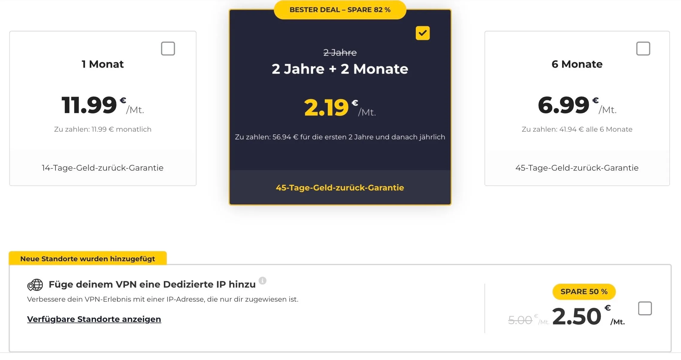 Transparent pricing with full performance: CyberGhost offers up to 82% discount on the 2-year plan – ideal for budget-conscious freelancers (excerpt from cyberghostvpn.co m ) Transparent pricing with full performance: CyberGhost offers up to 82% discount on the 2-year plan – ideal for budget-conscious freelancers (excerpt from cyberghostvpn.co m )