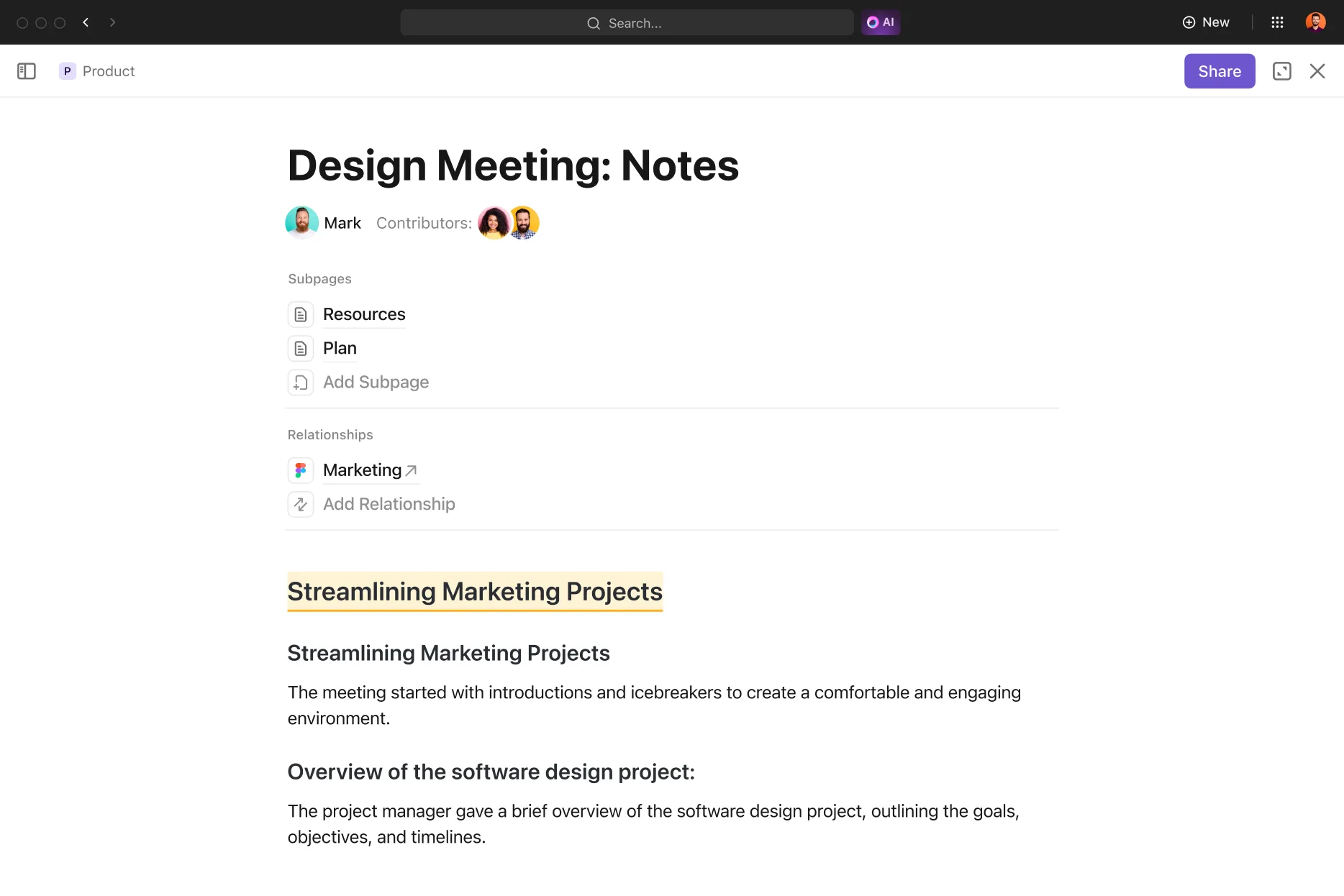 Klasse: Mit den Projektnotizen arbeitest du wie in Notion – perfekt für Meeting Notes, Pläne und verknüpfte Inhalte im Team (Gestellt von ClickUp.com ) Klasse: Mit den Projektnotizen arbeitest du wie in Notion – perfekt für Meeting Notes, Pläne und verknüpfte Inhalte im Team (Gestellt von ClickUp.com )