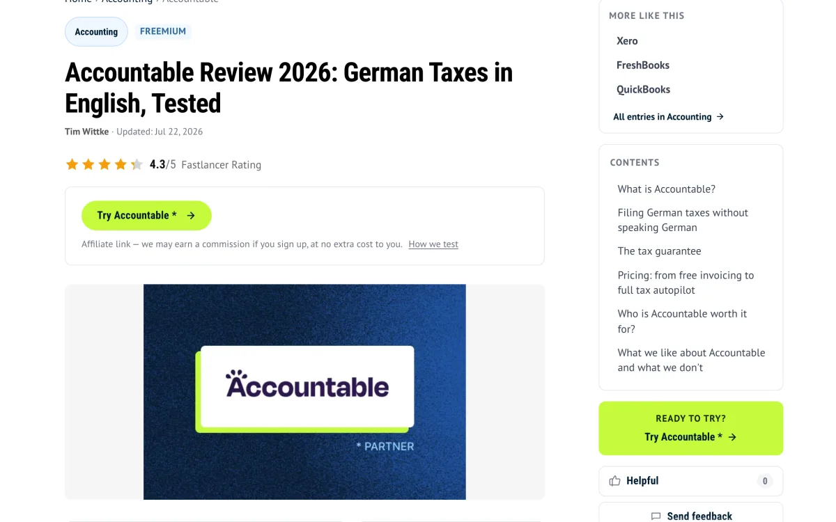 Review with a visible update date and checked details