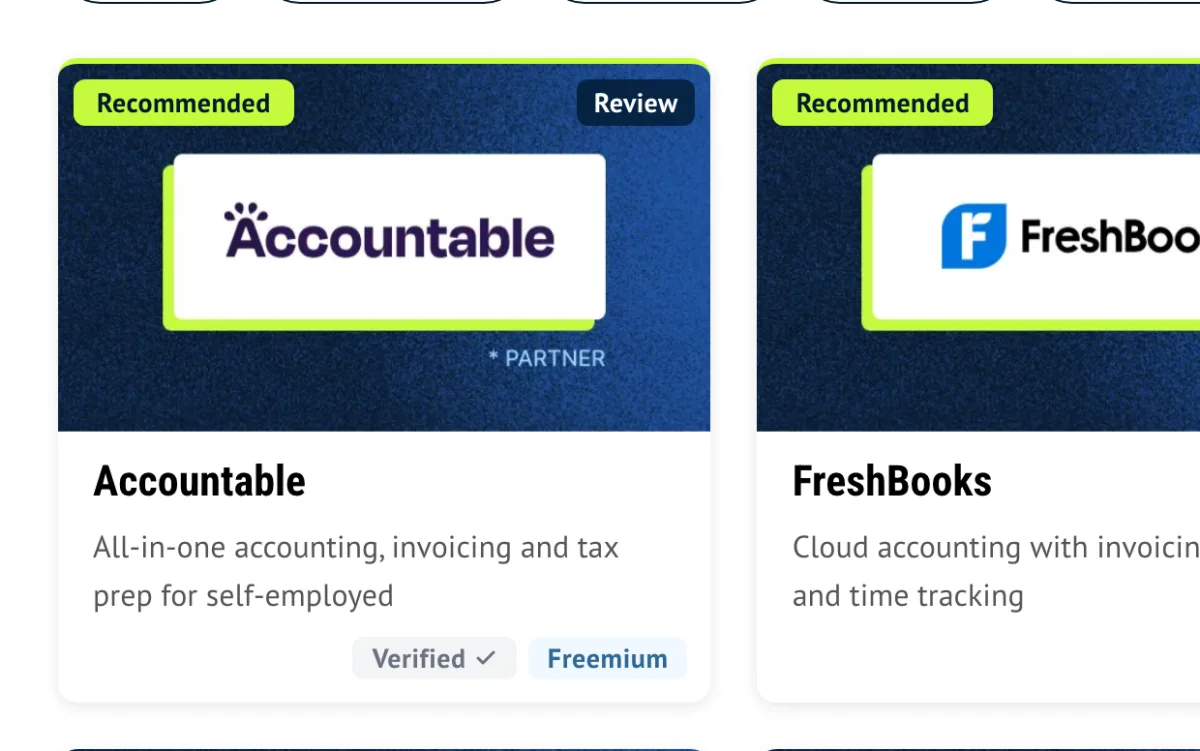 Tool card in the category list — highlighted and marked as a partner