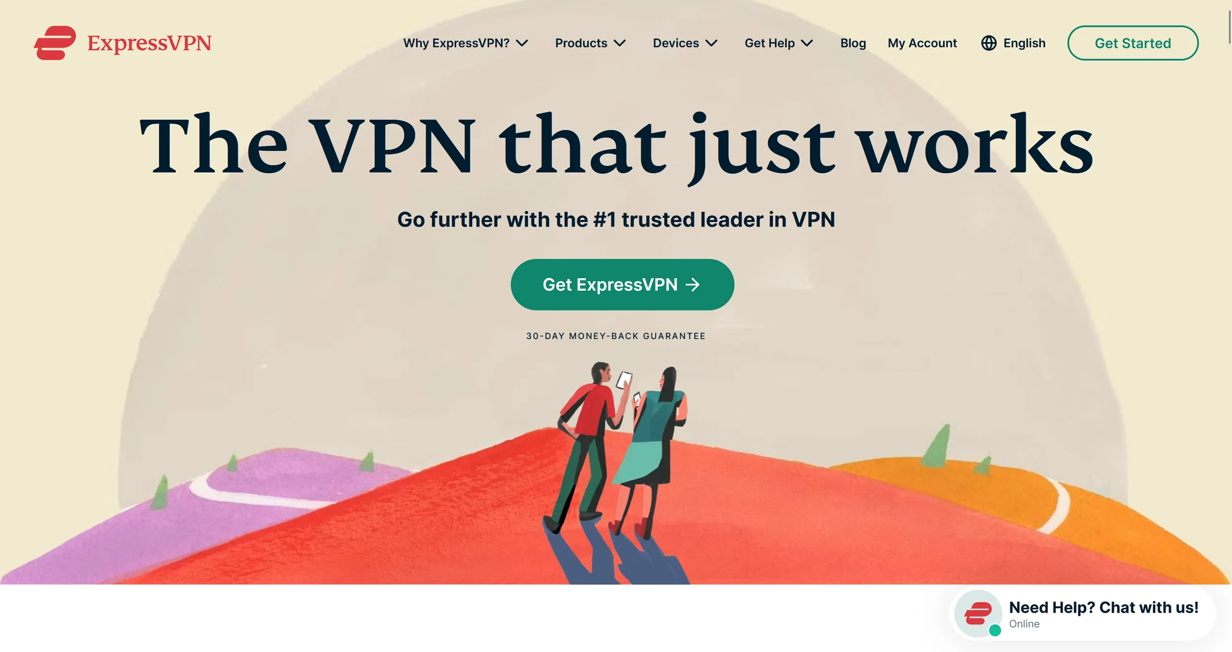  ExpressVPN landing page (excerpt from  expressvpn  .com ) 