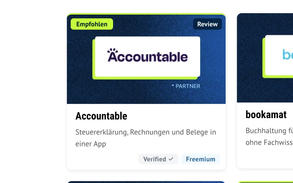 Tool-Card in der Kategorie-Liste — hervorgehoben und als Partner gekennzeichnet
