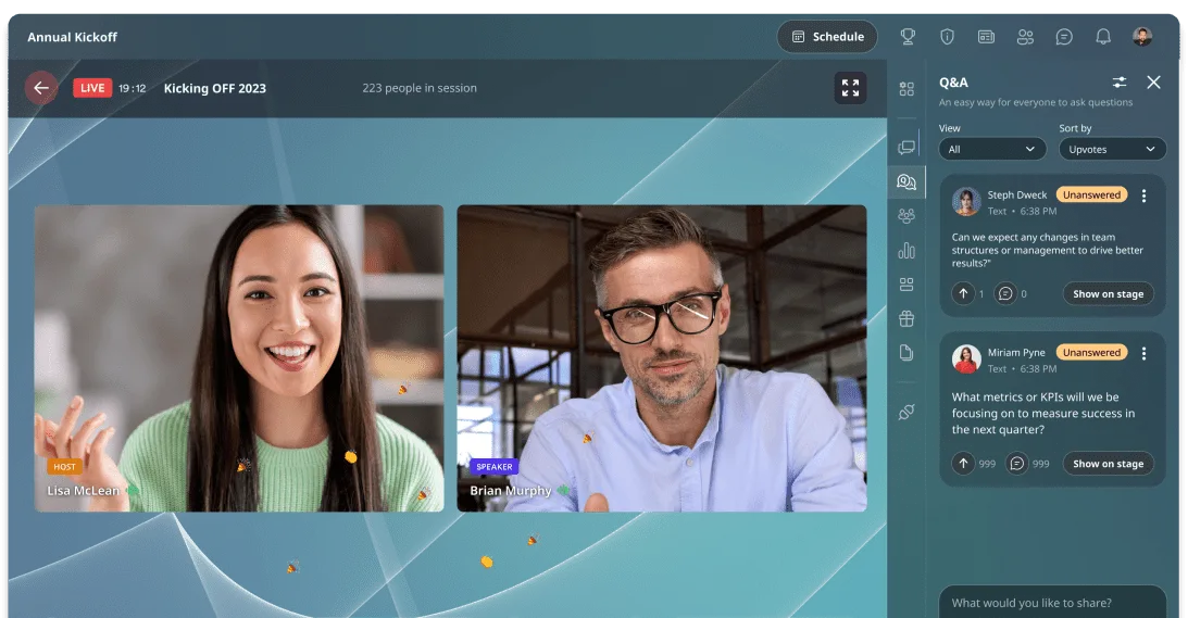   Airmeet interface overview. (Excerpt from    airmeet.com   )  