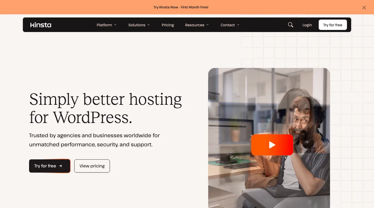 Kinsta home page