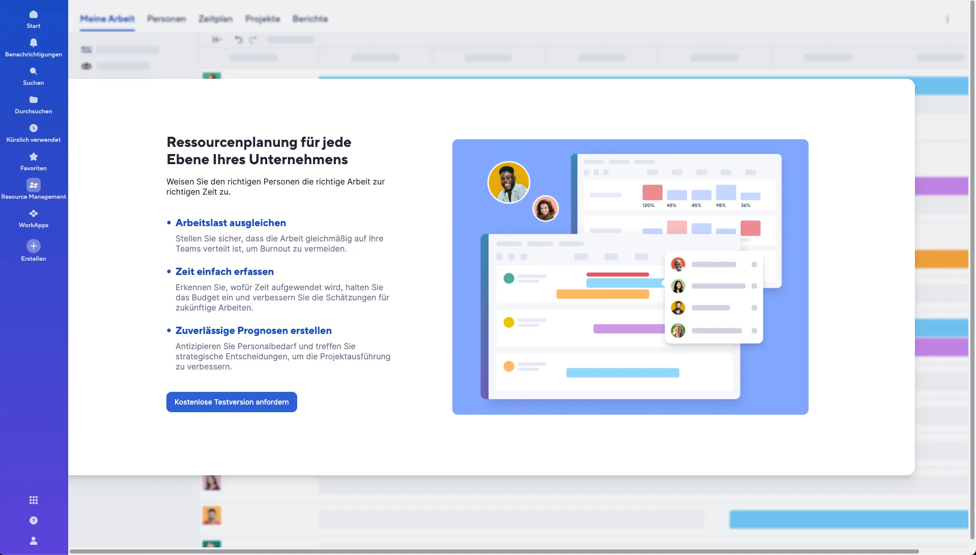   Resource planning in Smartsheet for optimizing workload and time management. (Excerpt from    smartsheet.com   )  