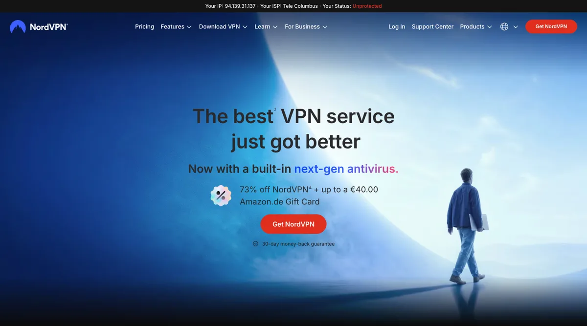 NordVPN home page