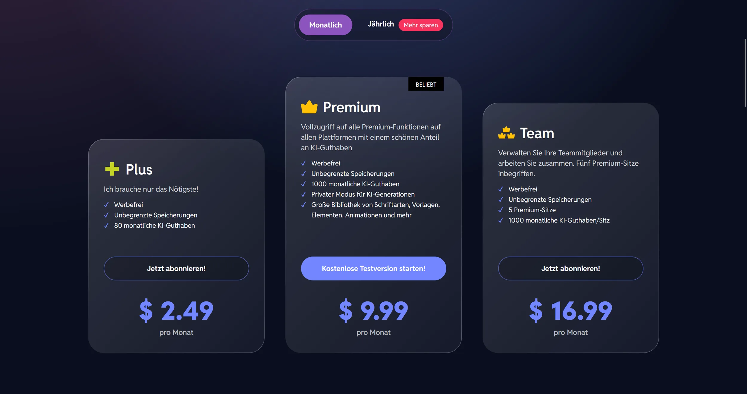  Pixlr pricing overview (excerpt from  pixlr  .com ) 