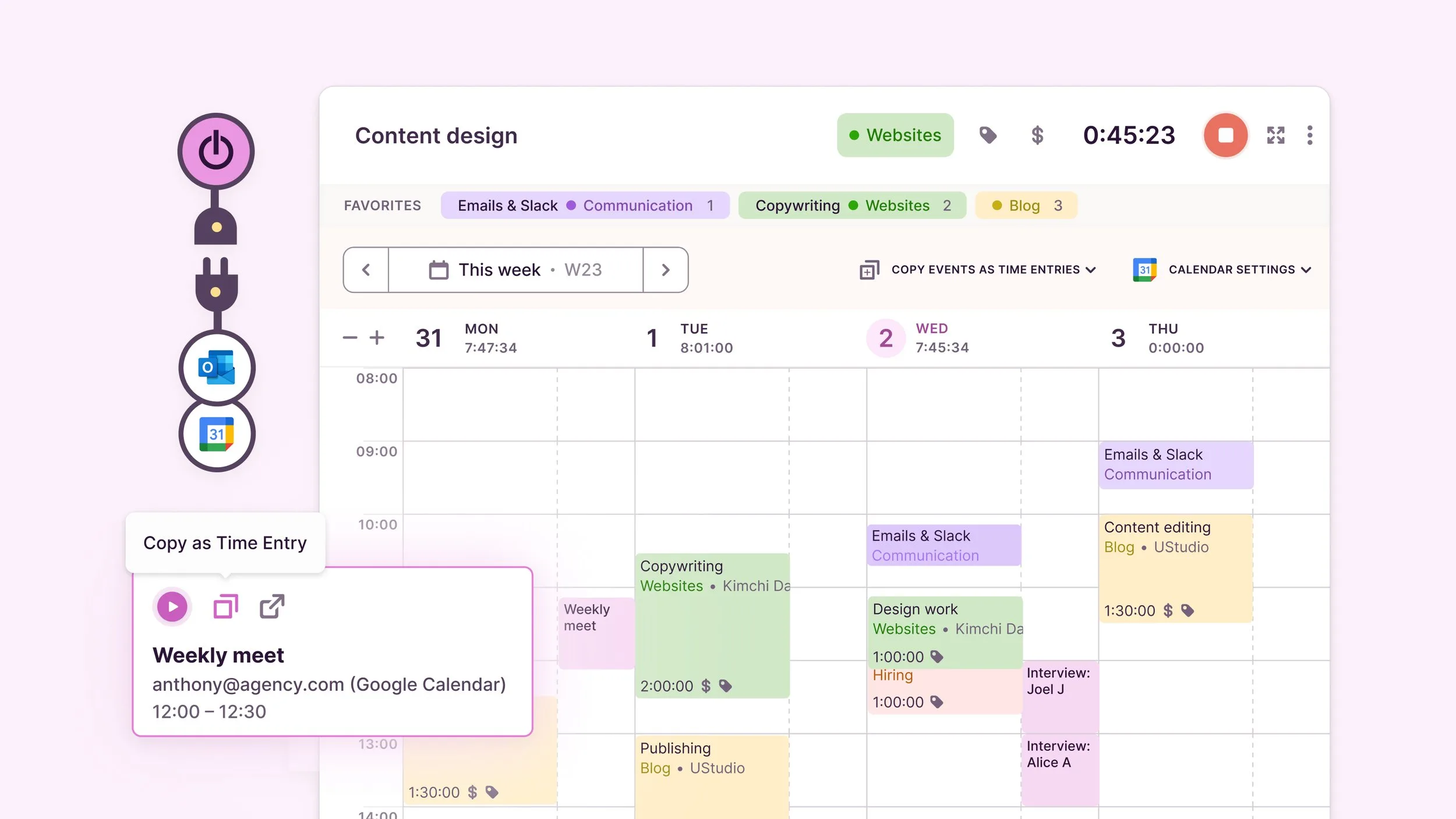  Sync Toggl Track with your calendar and turn appointments directly into time entries. (Provided by Toggl Track) 