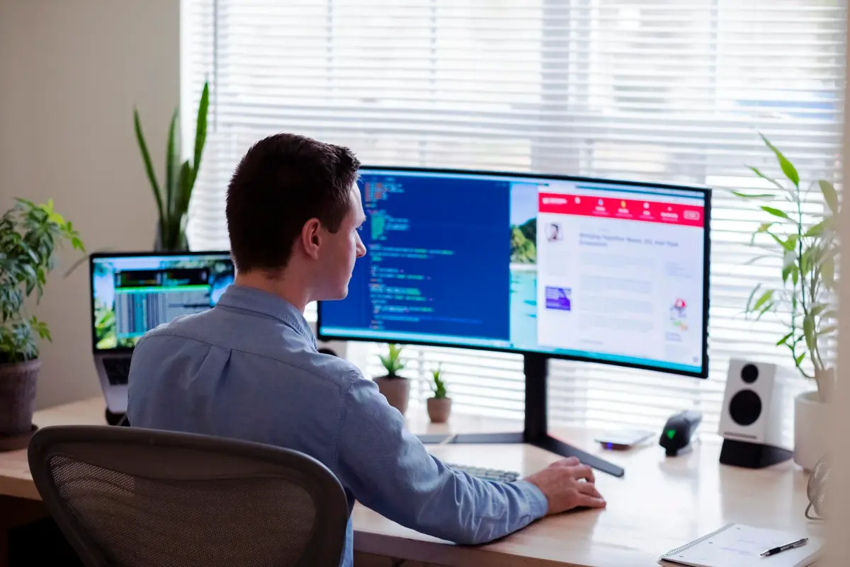 Freelancer working remotely
