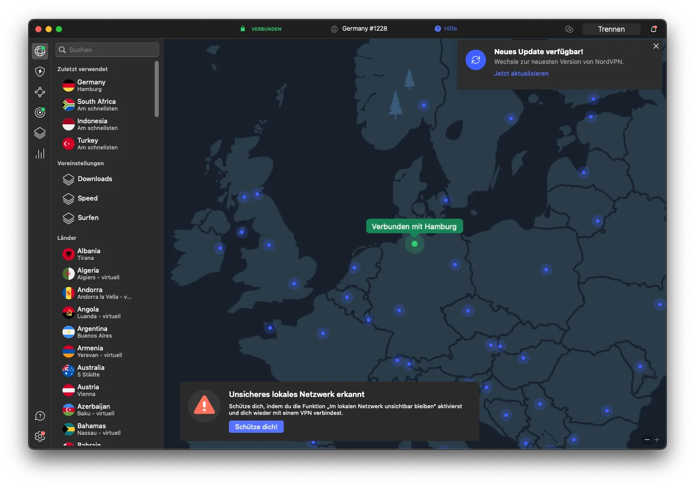  NordVPN connection status: “Connected” status view in the desktop application (own screenshot) 